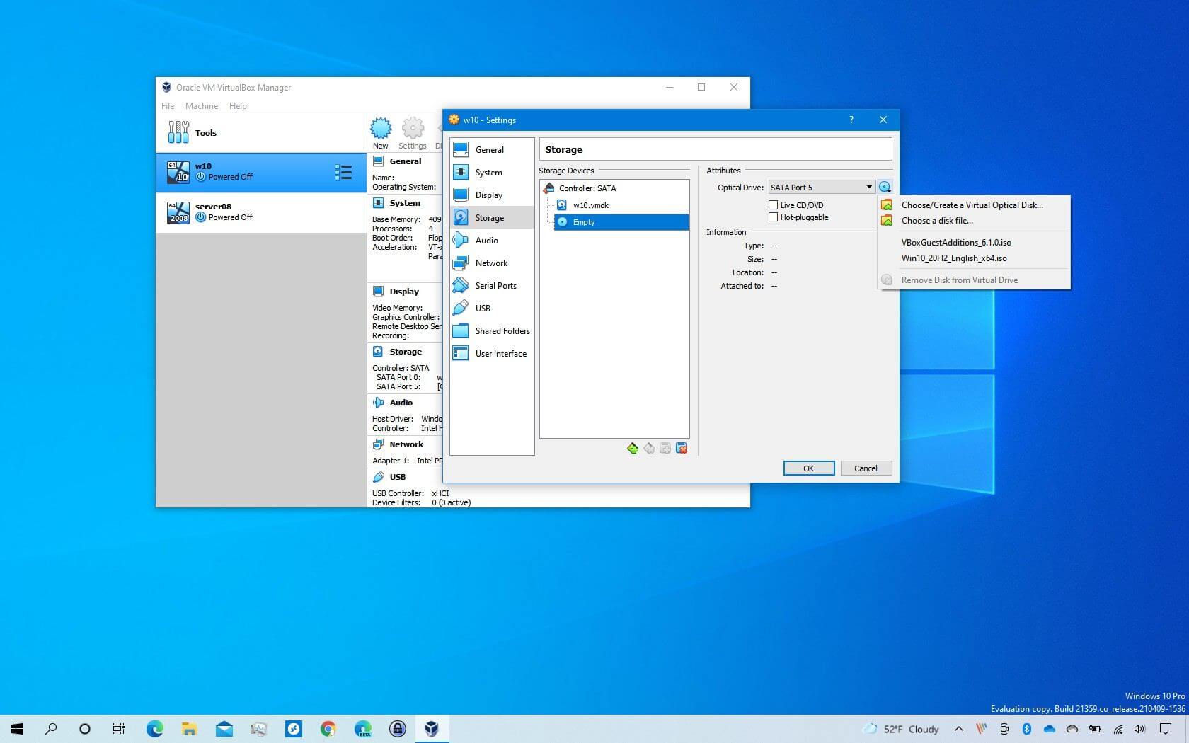 How to mount ISO on virtual machine on VirtualBox - Pureinfotech