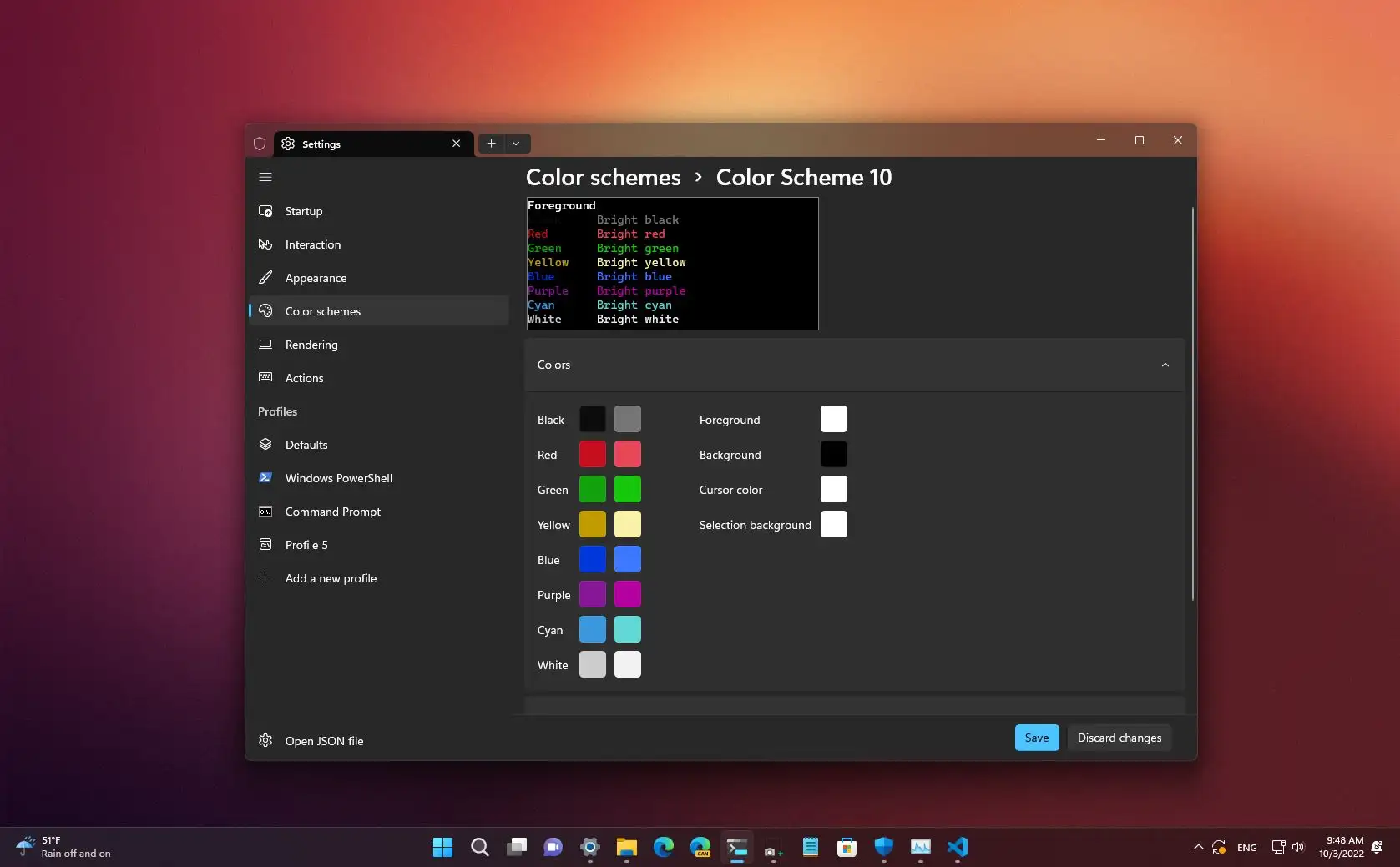 Windows Terminal Color Scheme: Chuyển đổi Windows Terminal của bạn thành một tác phẩm nghệ thuật với Windows Terminal Color Scheme! Gợi ý về cách lựa chọn màu sắc sẽ giúp bạn tinh chỉnh một giao diện độc đáo và thú vị. Bạn sẽ luôn muốn mở Terminal để trải nghiệm.