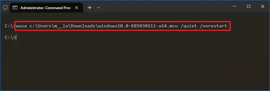 Command Prompt update Windows 10 manually