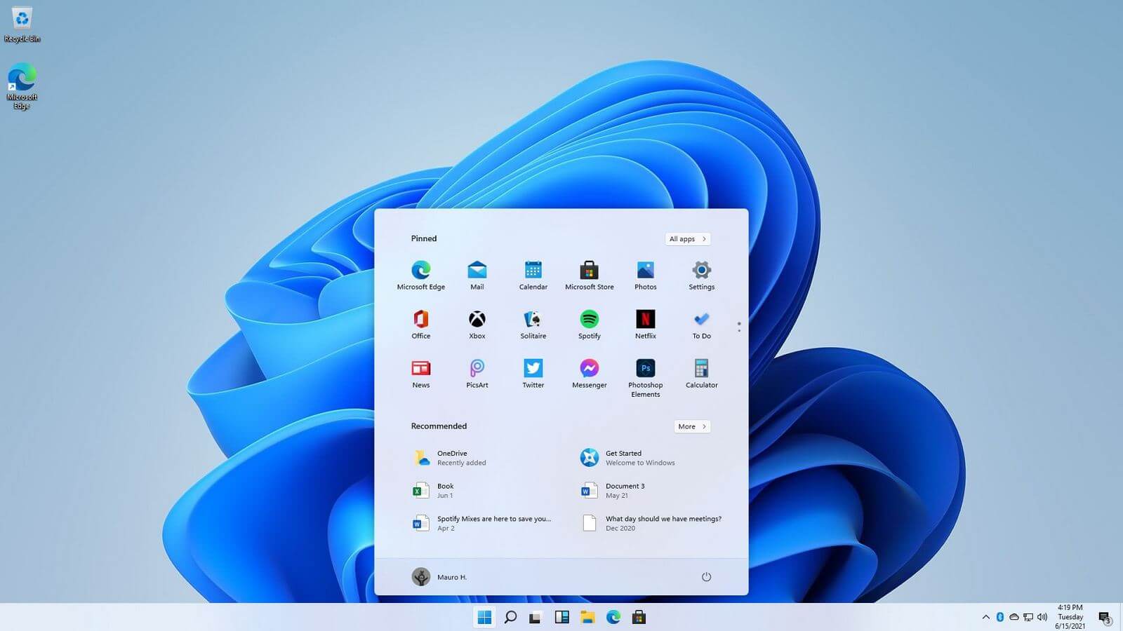 Windows 11 with Start menu