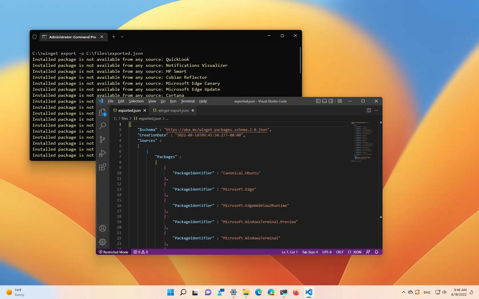 How to export and import apps with winget on Windows 11, 10 - Pureinfotech
