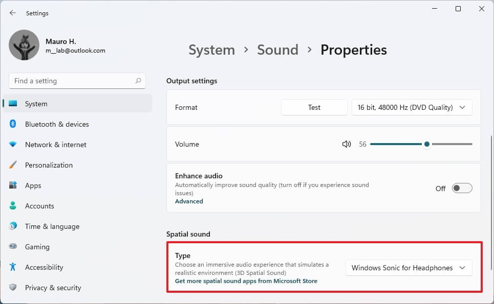 How To Enable Spatial Sound On Windows 11 - Pureinfotech