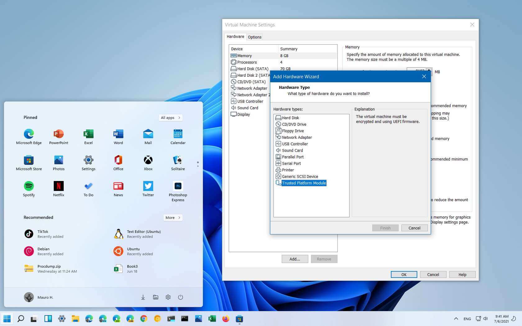 Vm Workstation 16 Key How to enable TPM and Secure Boot on VMware to install Windows 11 -  Pureinfotech