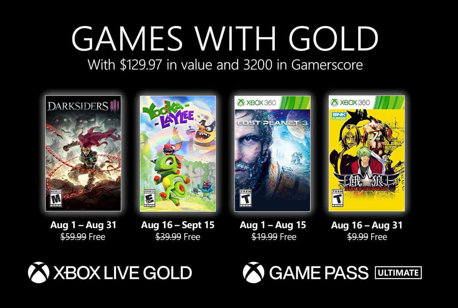 Xbox Games with Gold for August 2021 Pureinfotech