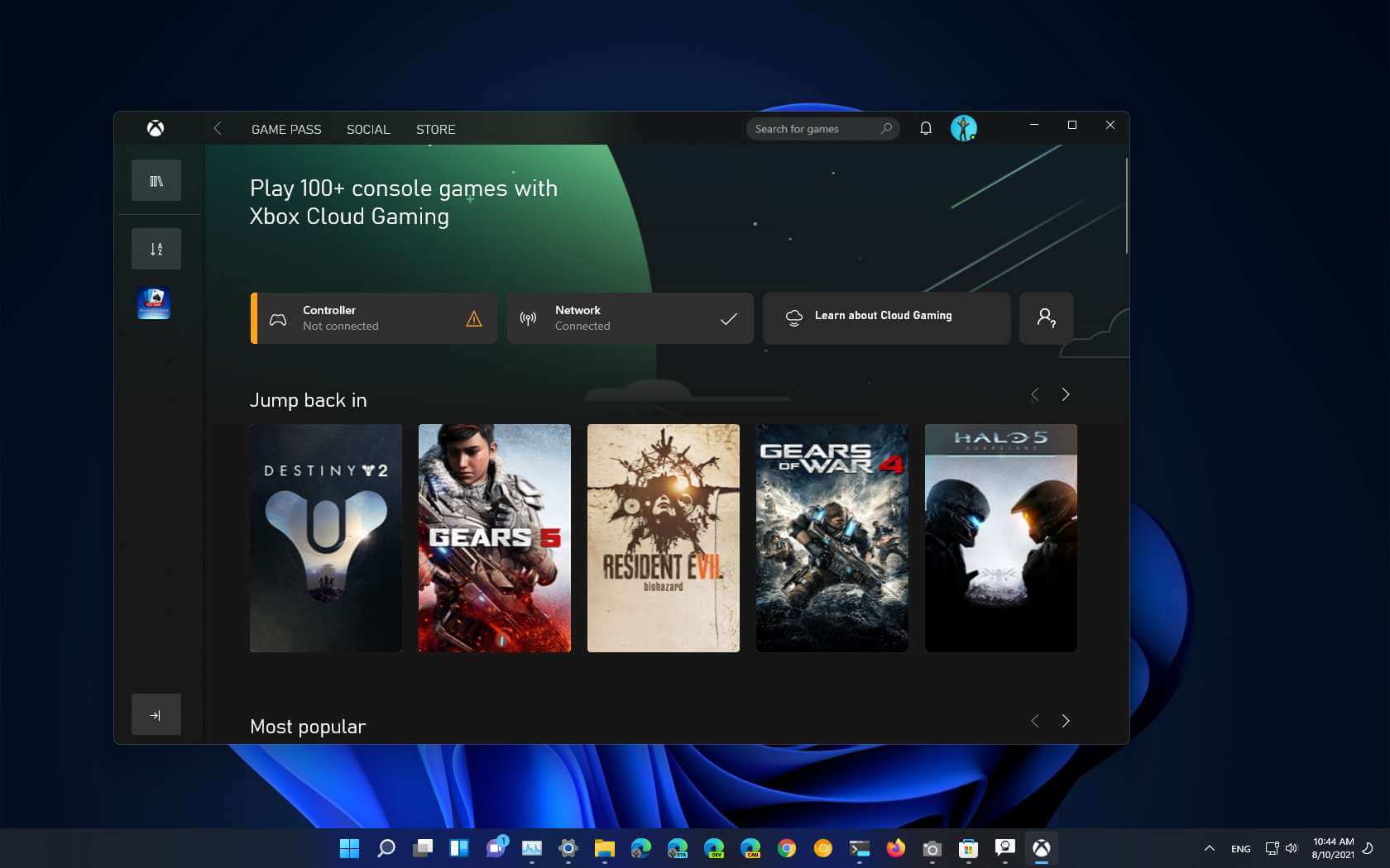 Microsoft Adds xCloud Support to the Xbox App on Windows 10
