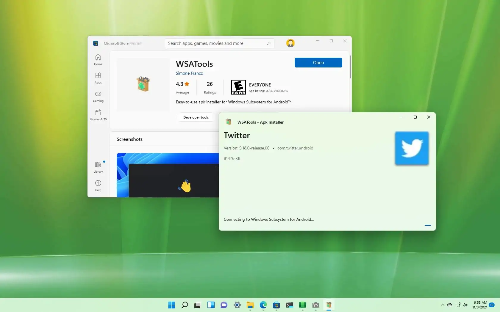 How To Sideload Android Apps Using WSATools On Windows 11 - Pureinfotech