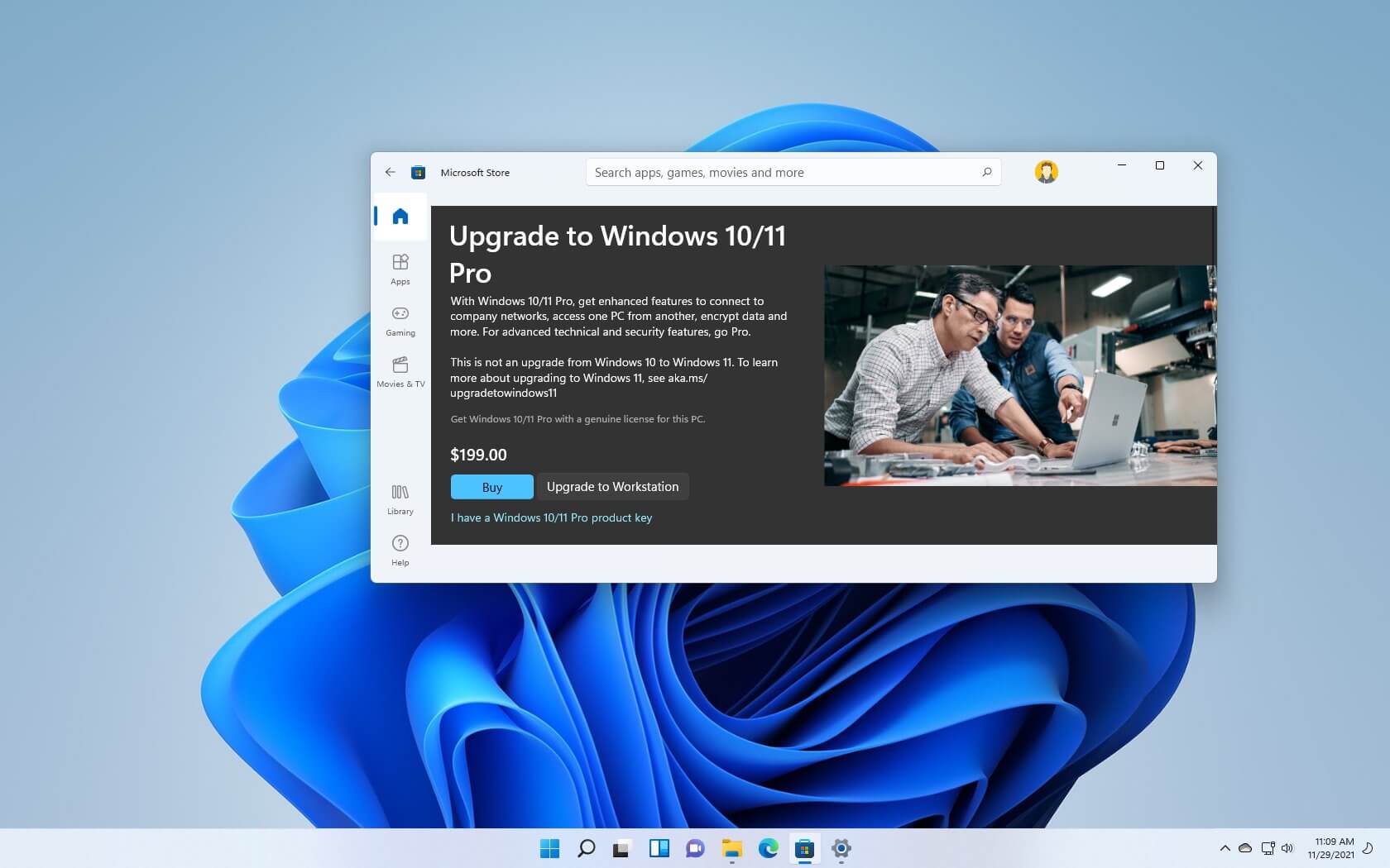 upgrade to windows 11 pro from home