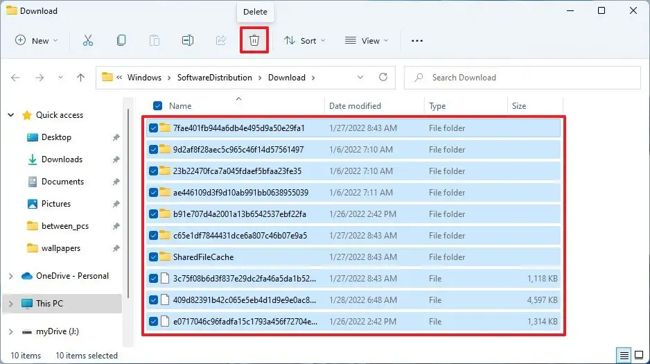 SoftwareDistribution download folder