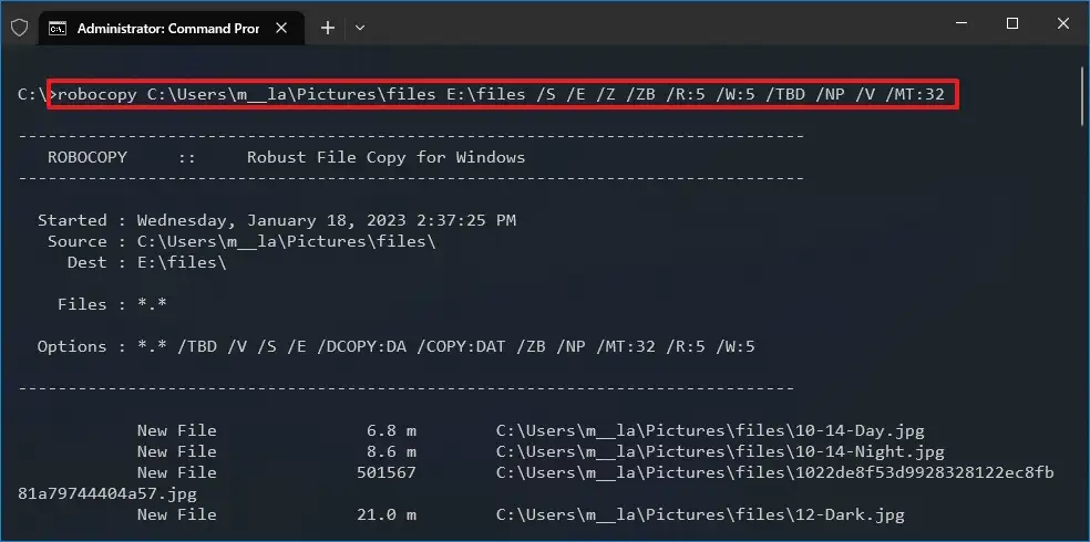 Robocopy with multi-threaded option