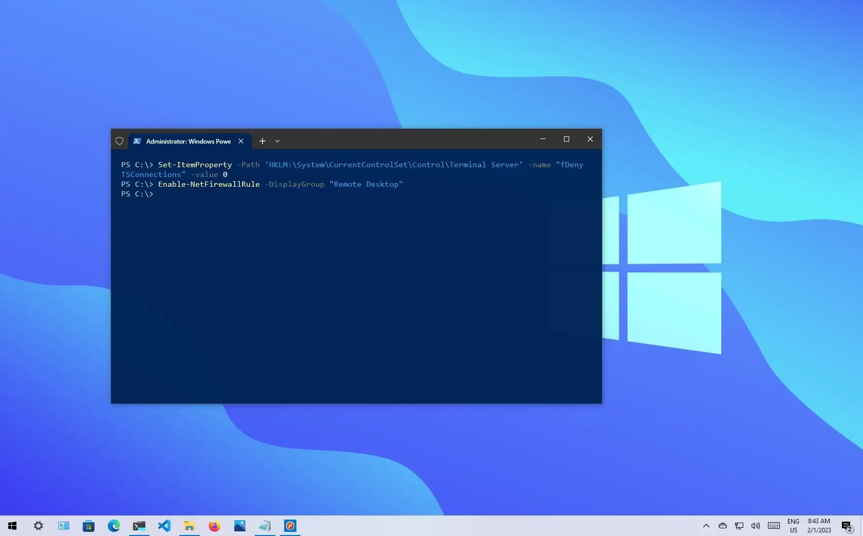 How to enable Remote Desktop from PowerShell on Windows 10 - Pureinfotech