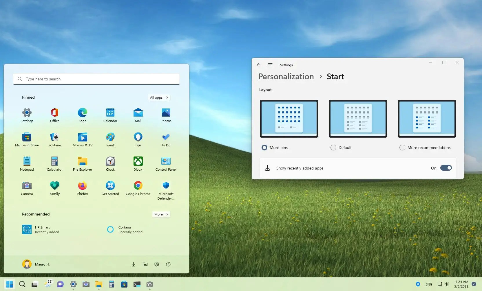 How To Change Start Menu Pins Layout On Windows 11 Pureinfotech