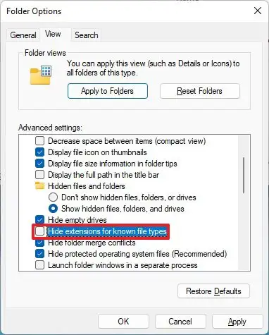 How to show file extensions on Windows 11 - Pureinfotech