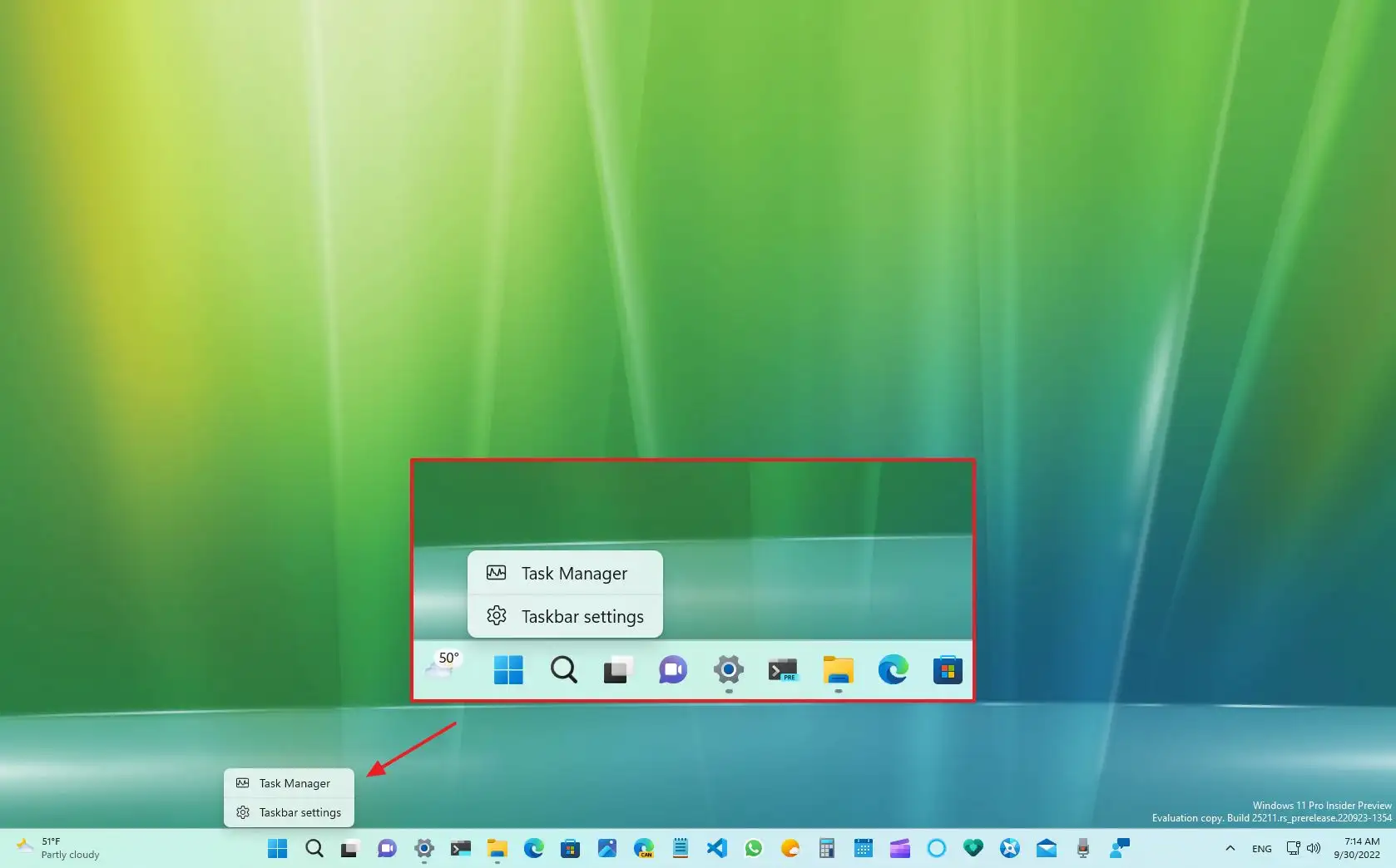 How to enable Task Manager option in Taskbar menu on Windows 11 ...