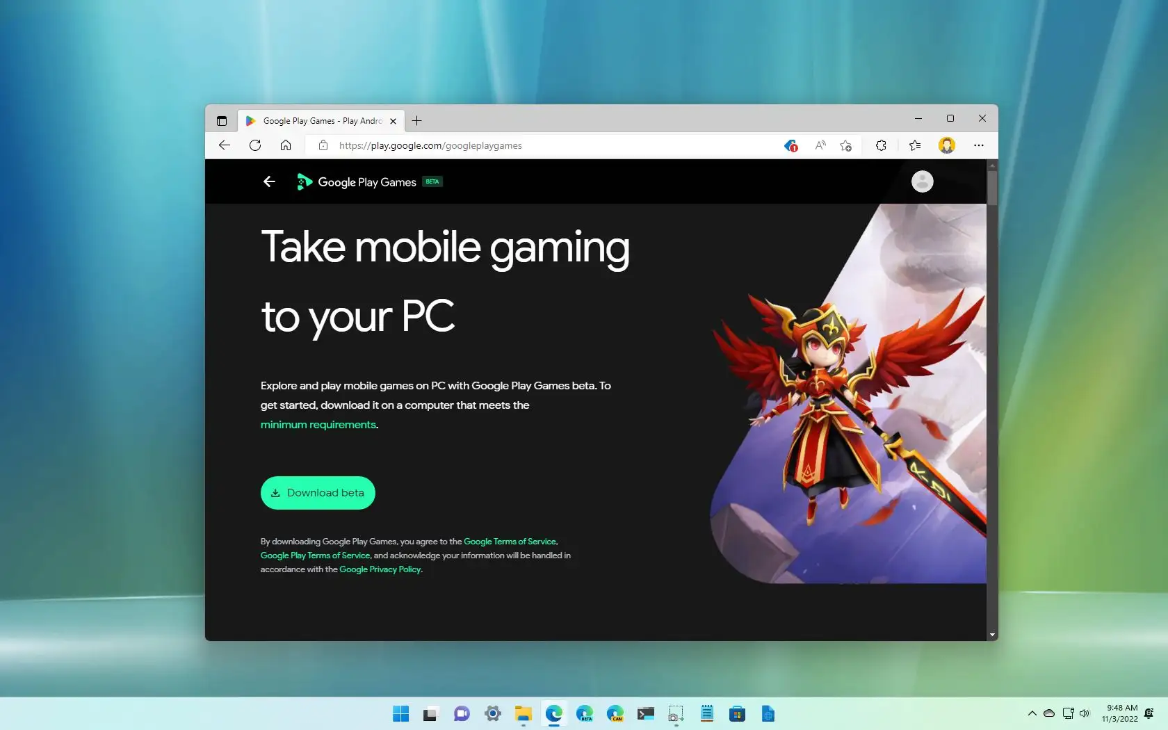 google play games beta pc download
