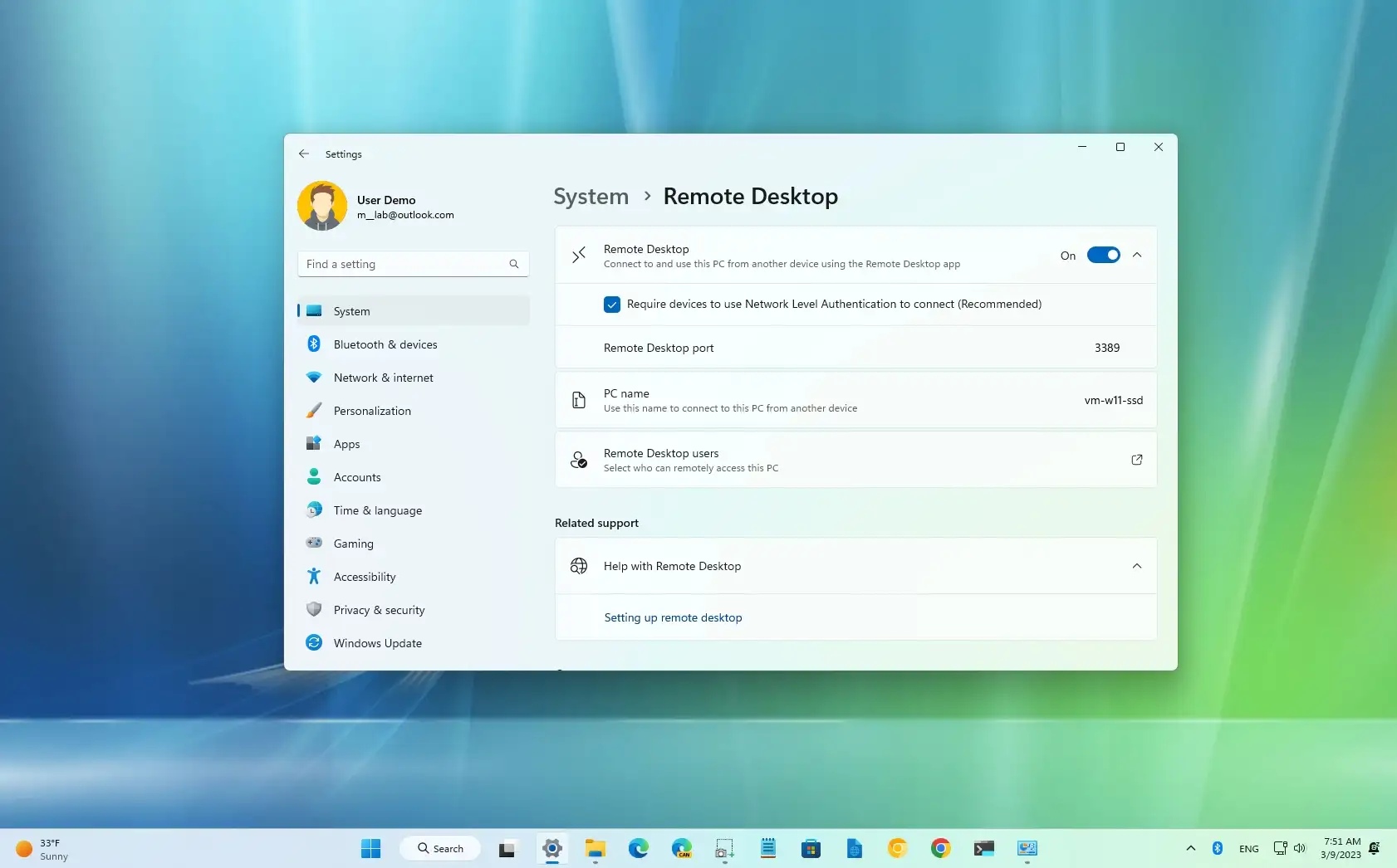 How To Enable Remote Desktop On Windows 11 Pureinfotech 5546