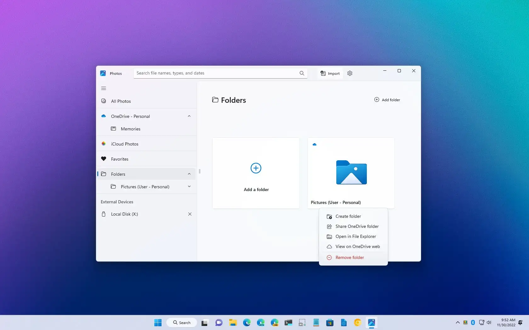 remove gallery folder windows 11