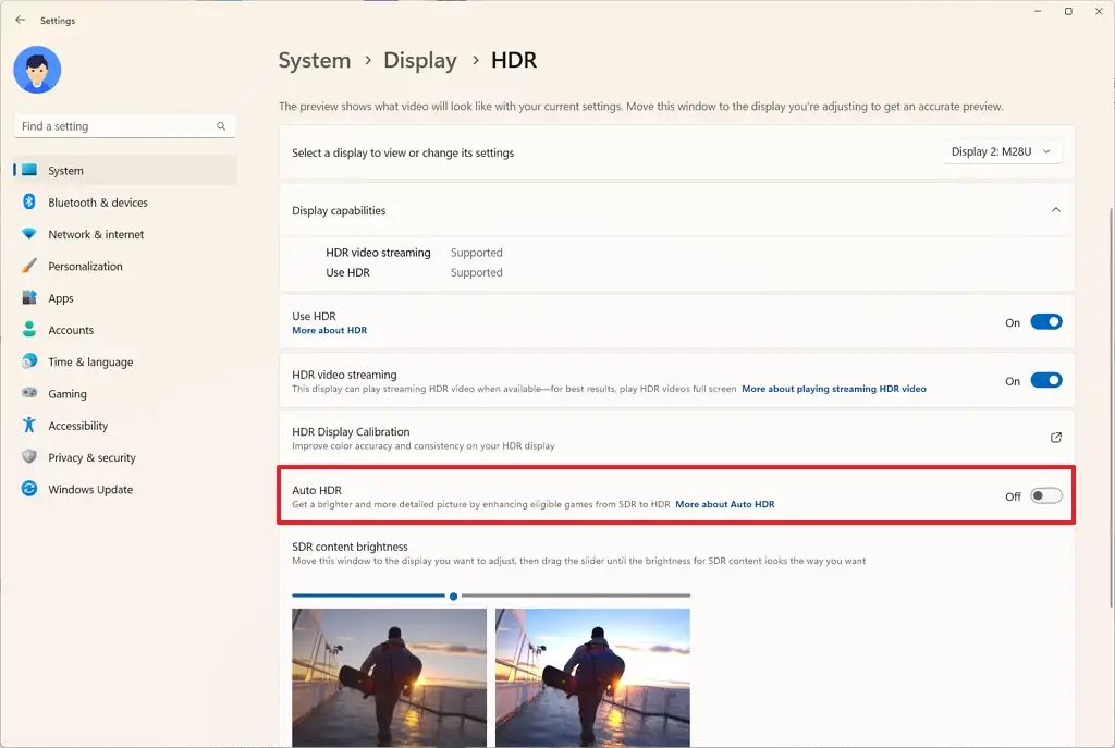 disable hdr in windows 11