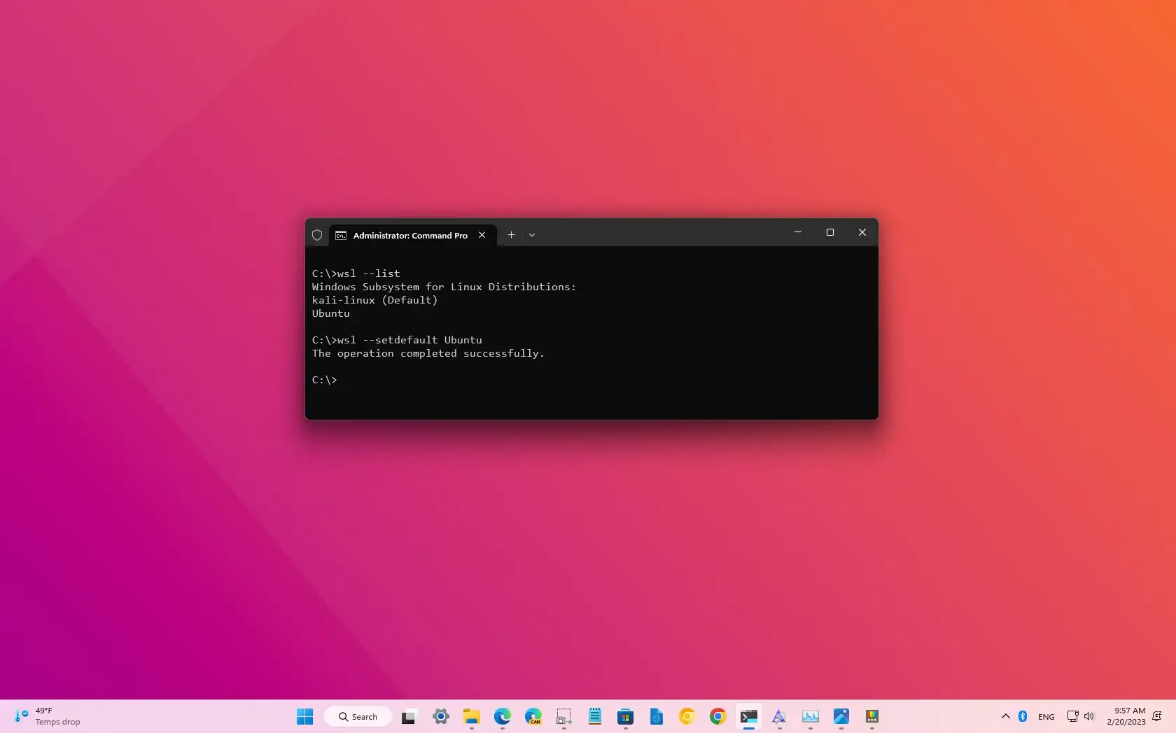 How to set default Linux distro WSL on Windows 11 - Pureinfotech