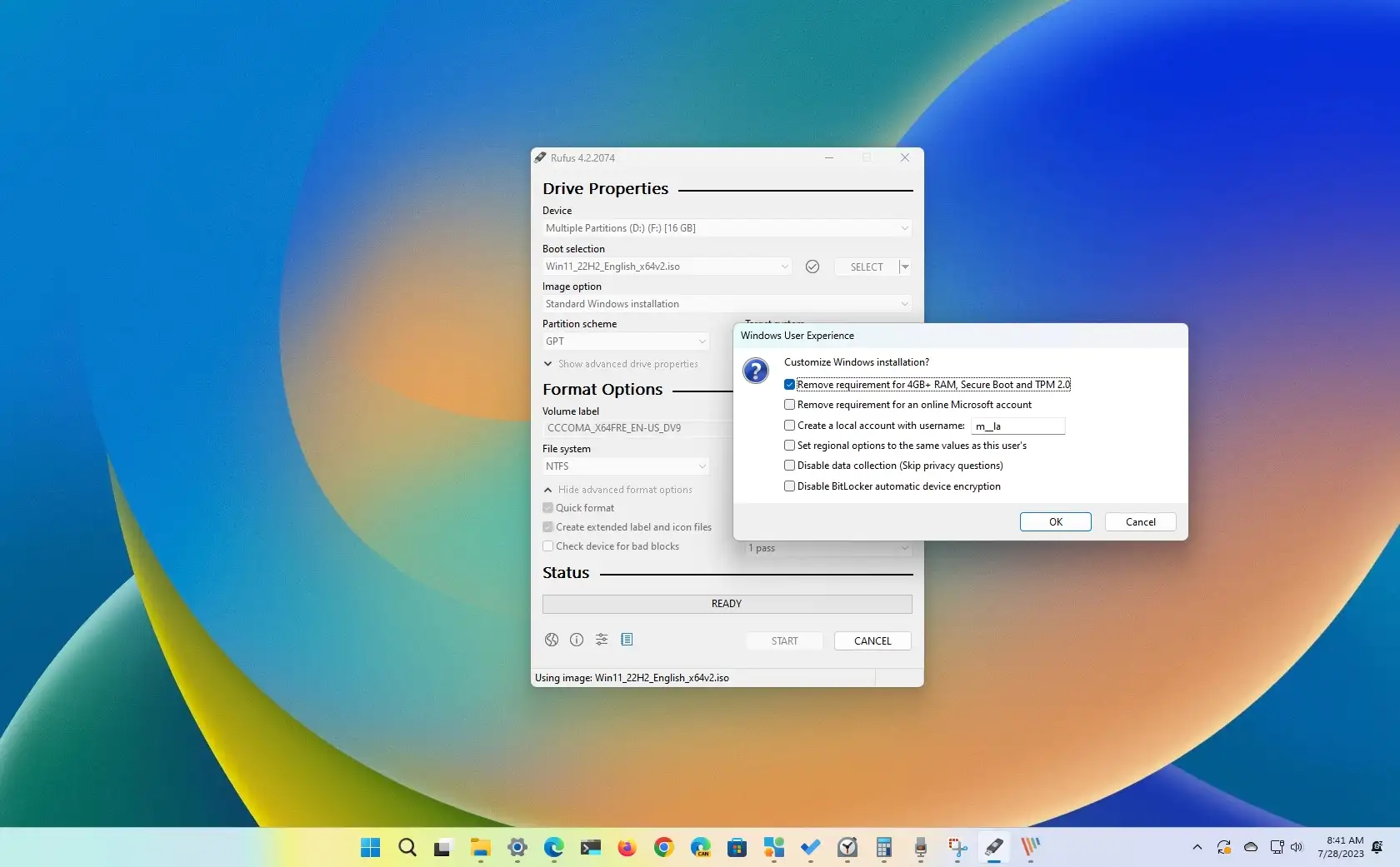 1- Download Windows 11 PRO 21H2 e Download RUFUS 3.17 para criar o pendrive  de boot 
