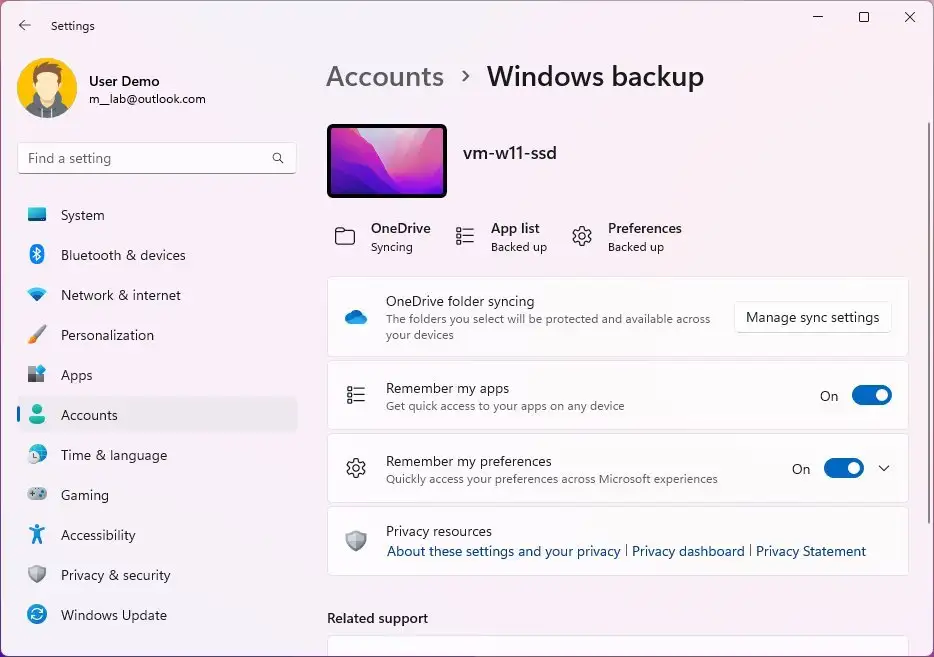 Windows 11 gets new cloud based Backup app Pureinfotech