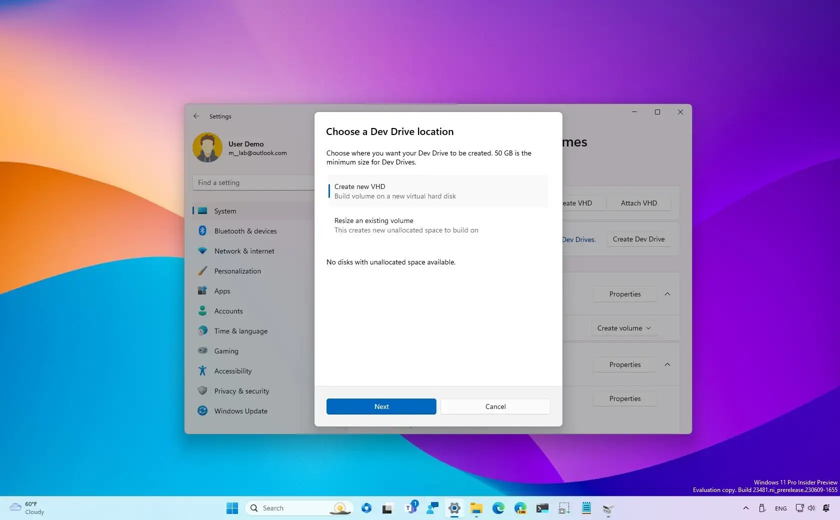 Set up a Dev Drive on Windows 11