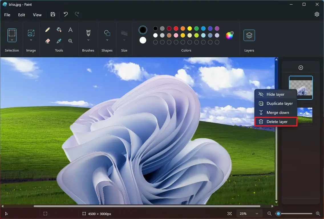 How to use image layers on Paint for Windows 11 - Pureinfotech