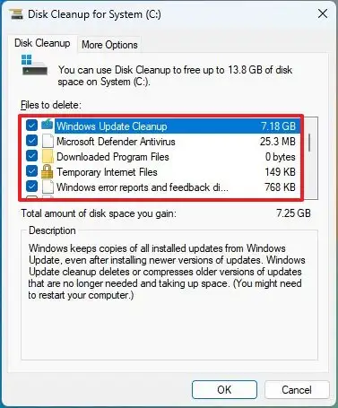 Disk Cleanup clear cache