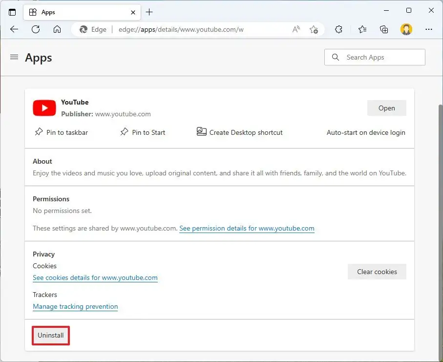 How to install YouTube web app on Windows 11, 10 - Pureinfotech