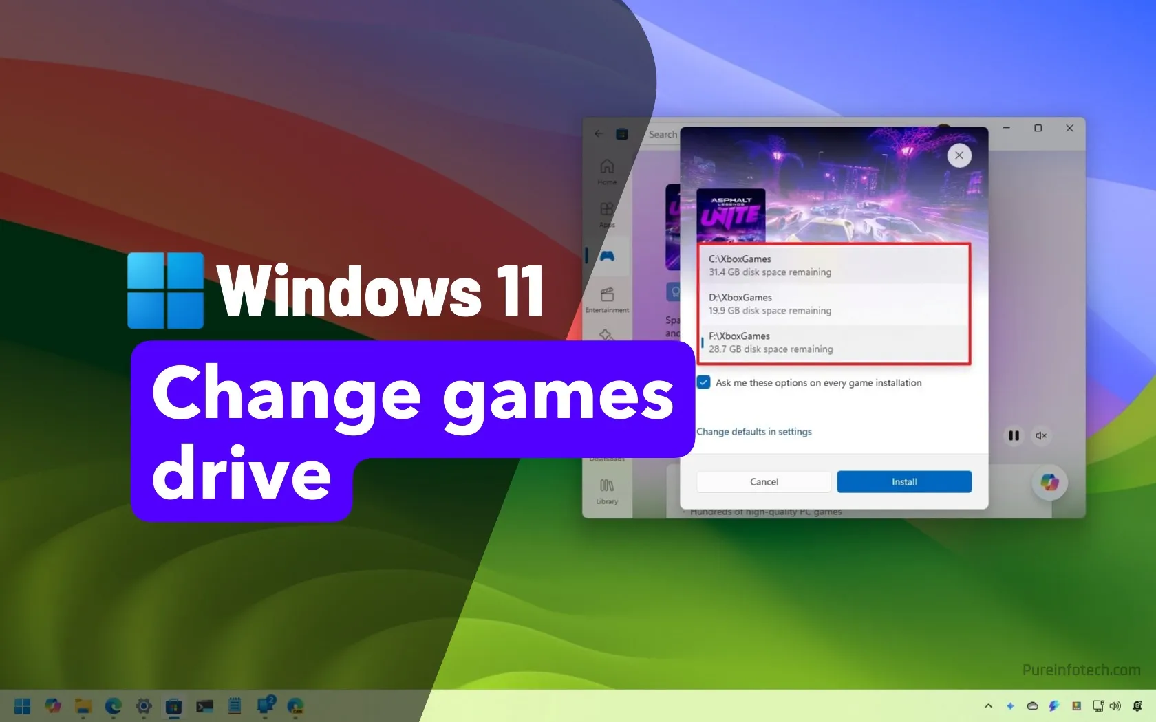 How to change the default game install drive on Windows 11 - Pureinfotech