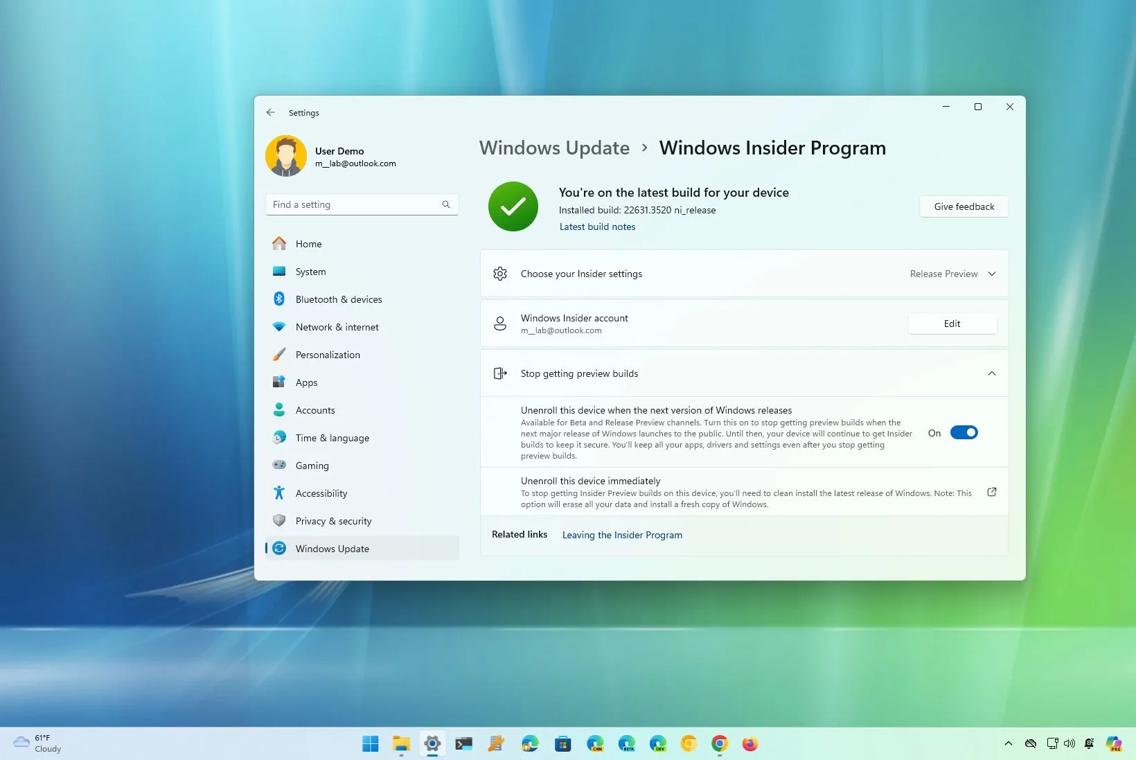 3 Ways to unenroll your PC from Windows Insider Program - Pureinfotech