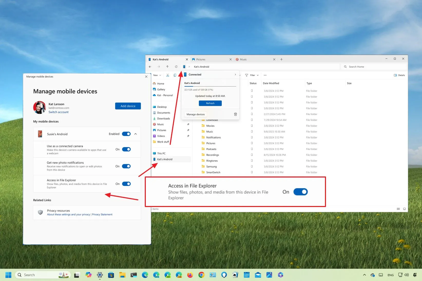 How to access your Android phone files from File Explorer on Windows 11 - Pureinfotech