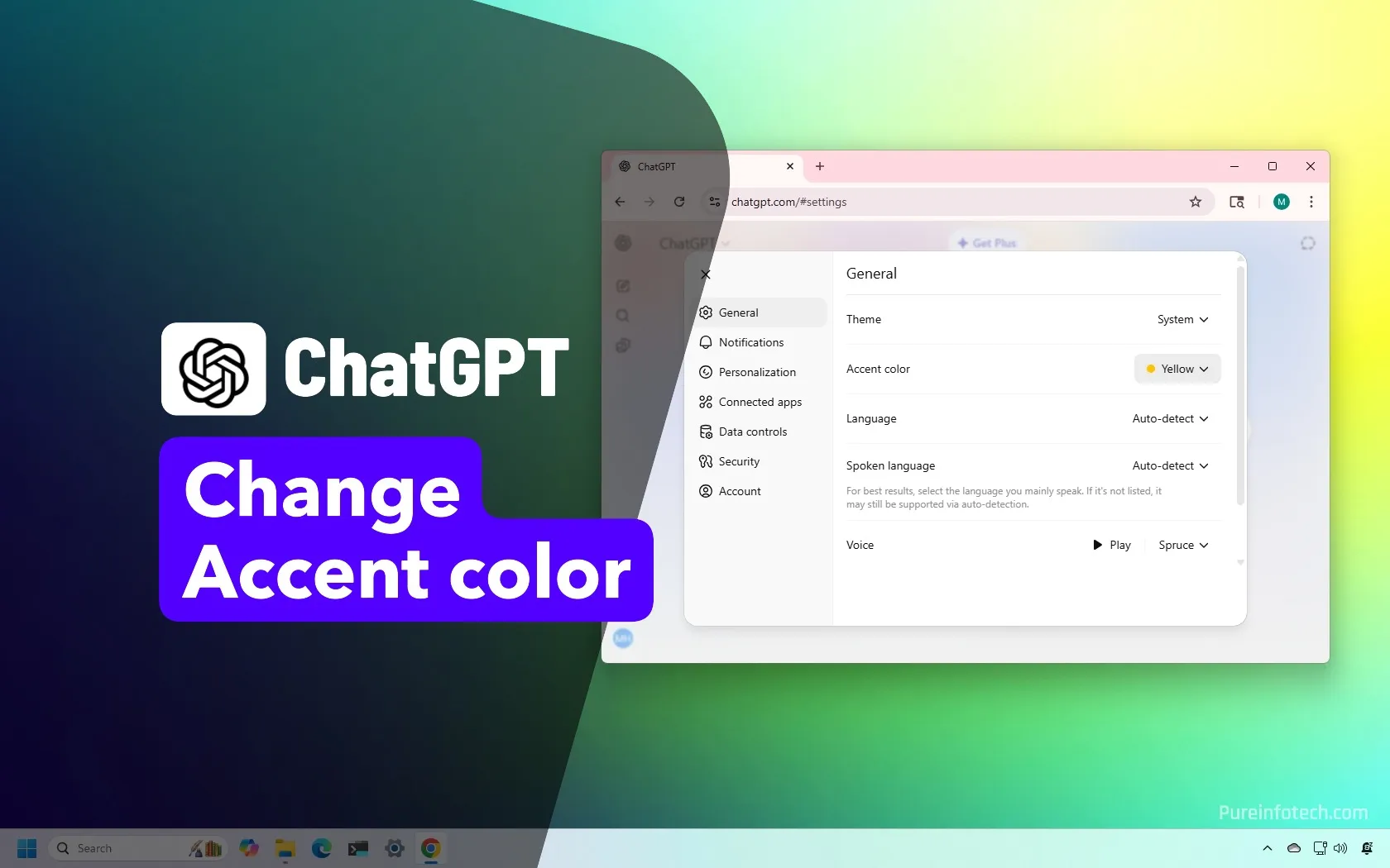 How to change ChatGPT accent color on the web or app - Pureinfotech