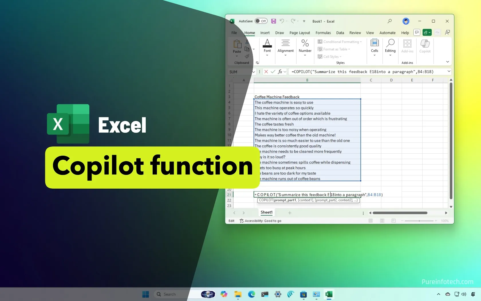 How to use the COPILOT function in Excel with examples - Pureinfotech