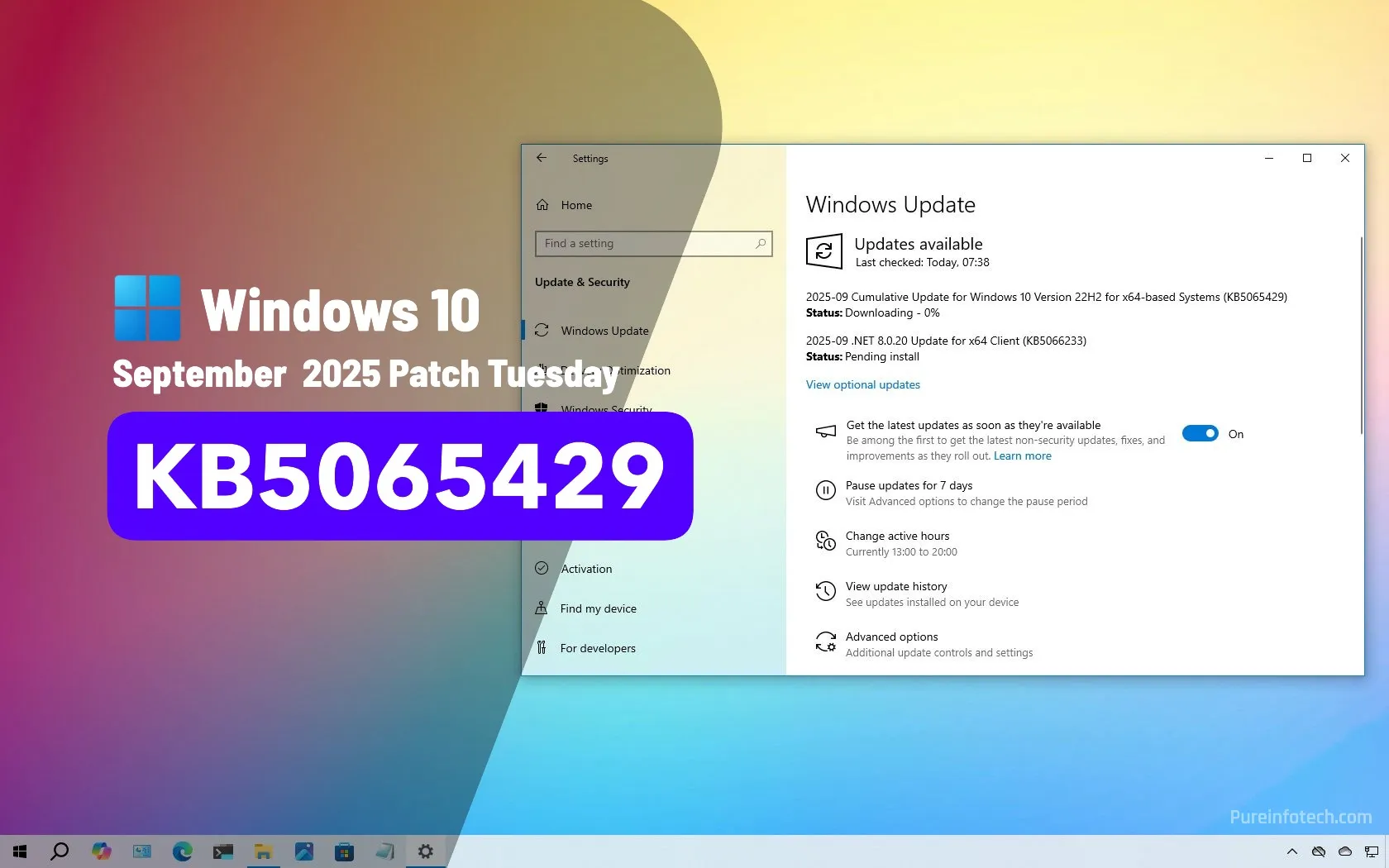 Build 19045.6332 (KB5065429) for Windows 10 drops as the