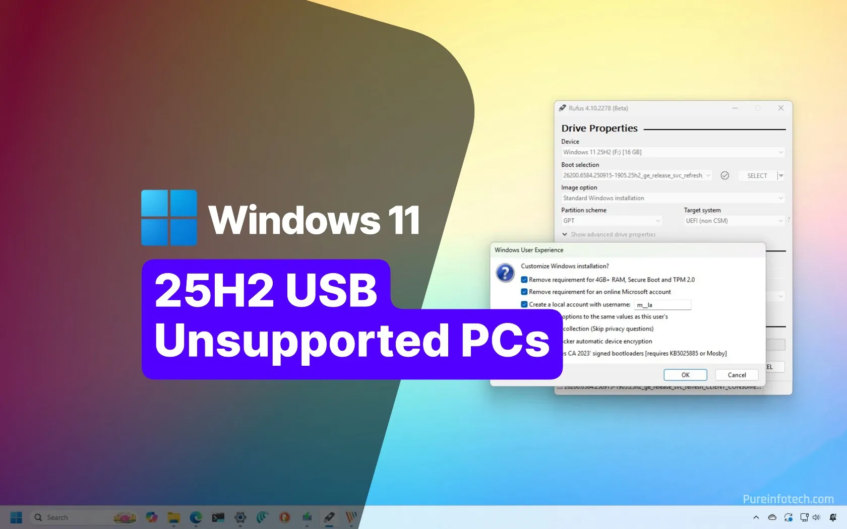How to use Rufus and Ventoy to create a Windows 11 25H2 USB for unsupported hardware