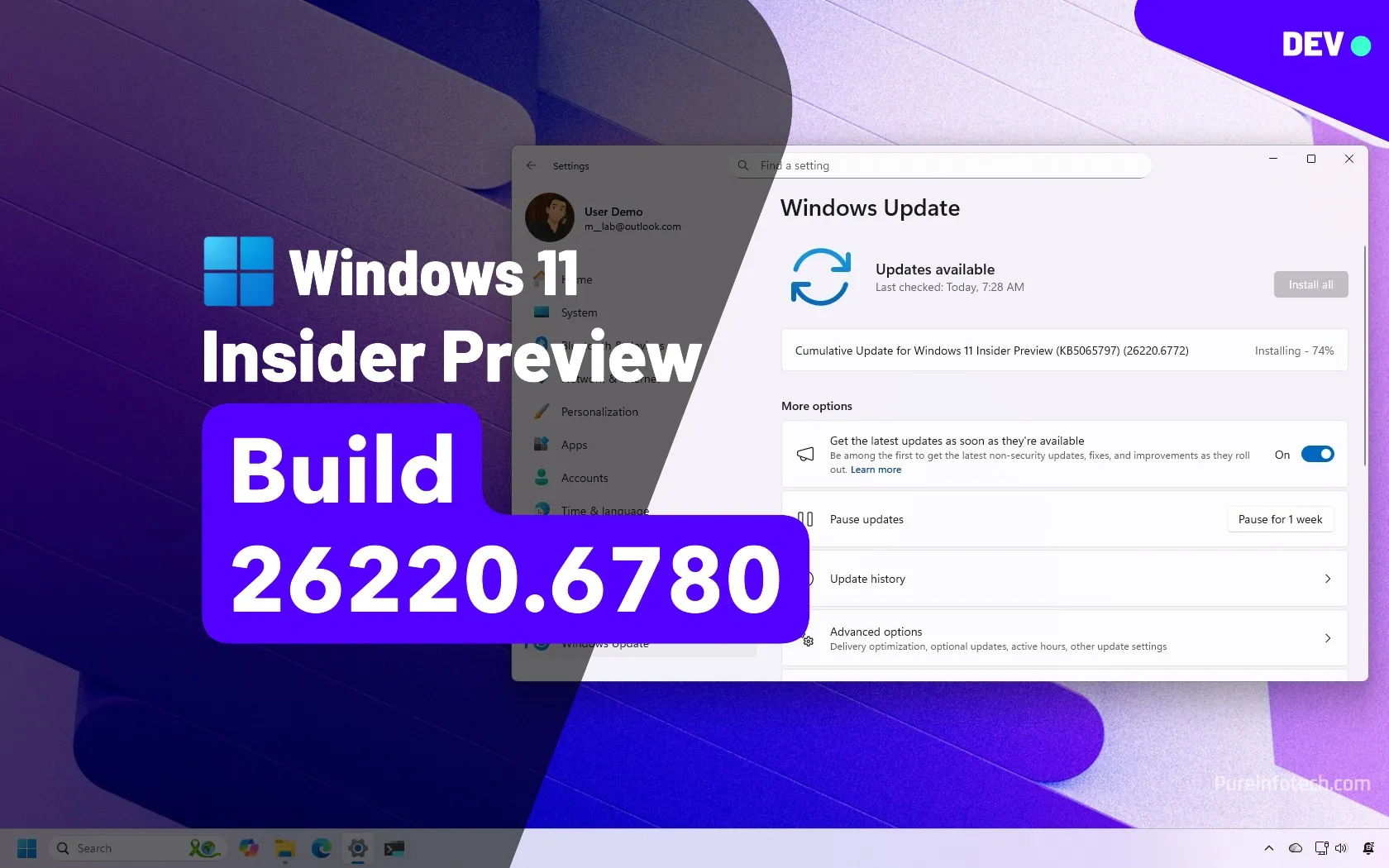 Build 26220.6780 (KB5067103) for Windows 11 25H2 brings dark mode