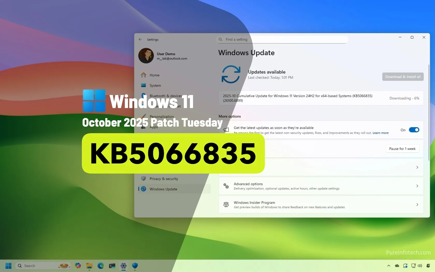 KB5066835 (build 26200.6899) for Windows 11 drops as the