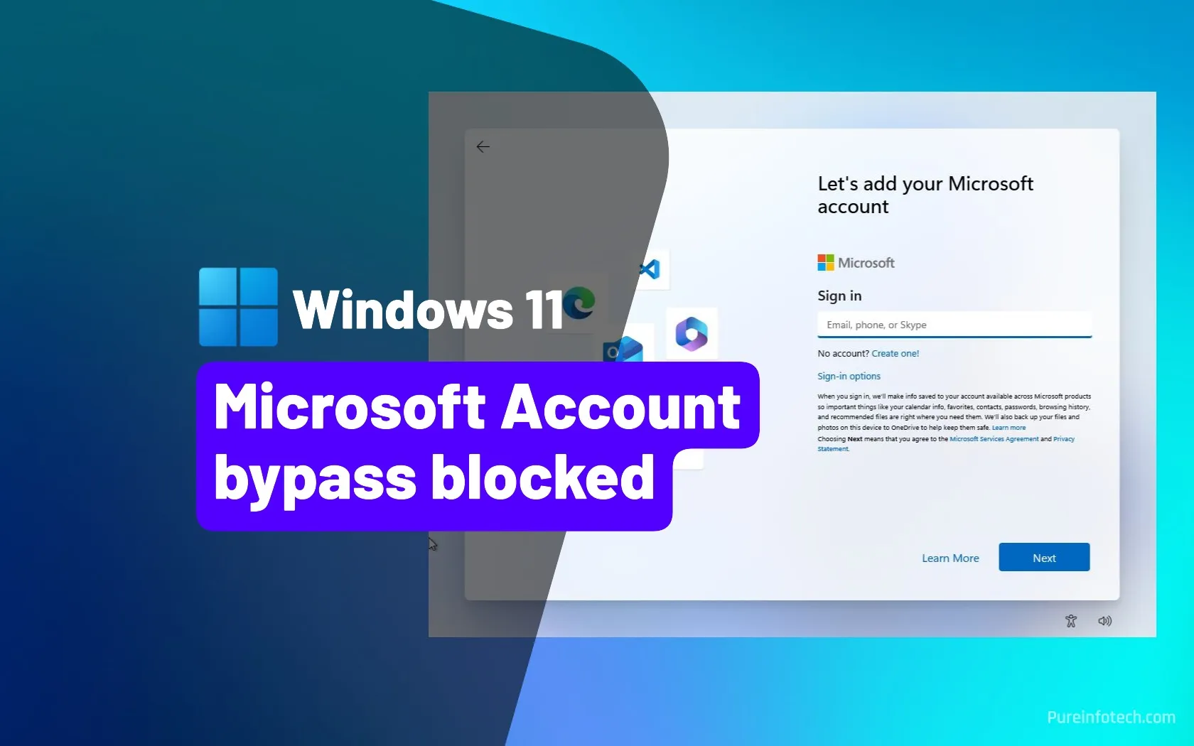 Microsoft blocks bypass to skip Microsoft Account during setup on