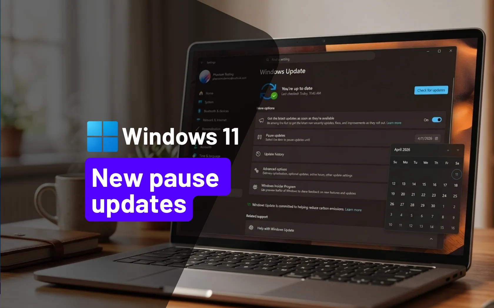 Windows 11 tests new calendar controls to pause automatic updates much ...