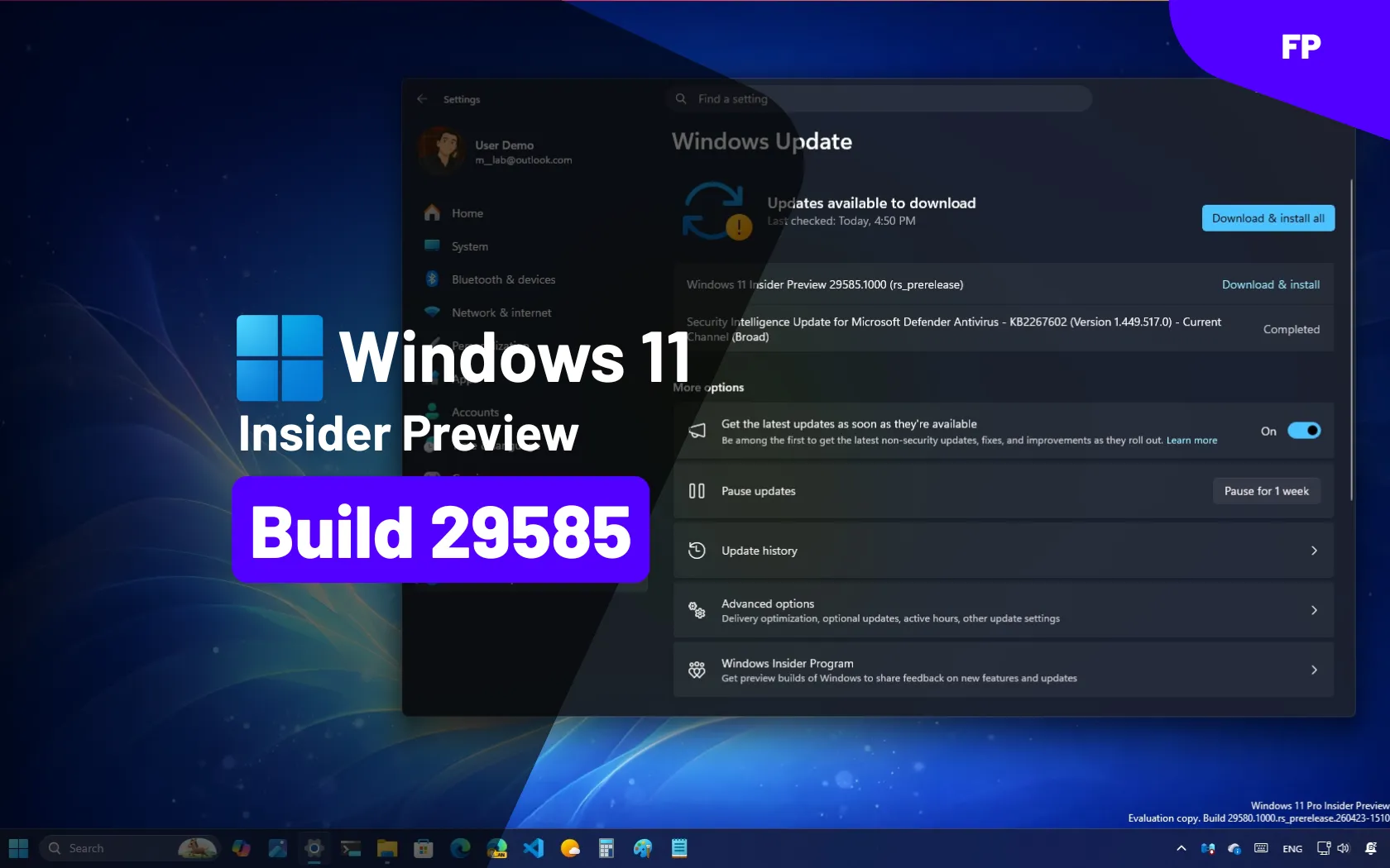Builds 29585 and 28020.2075 for Windows 11 26H1 and Feature