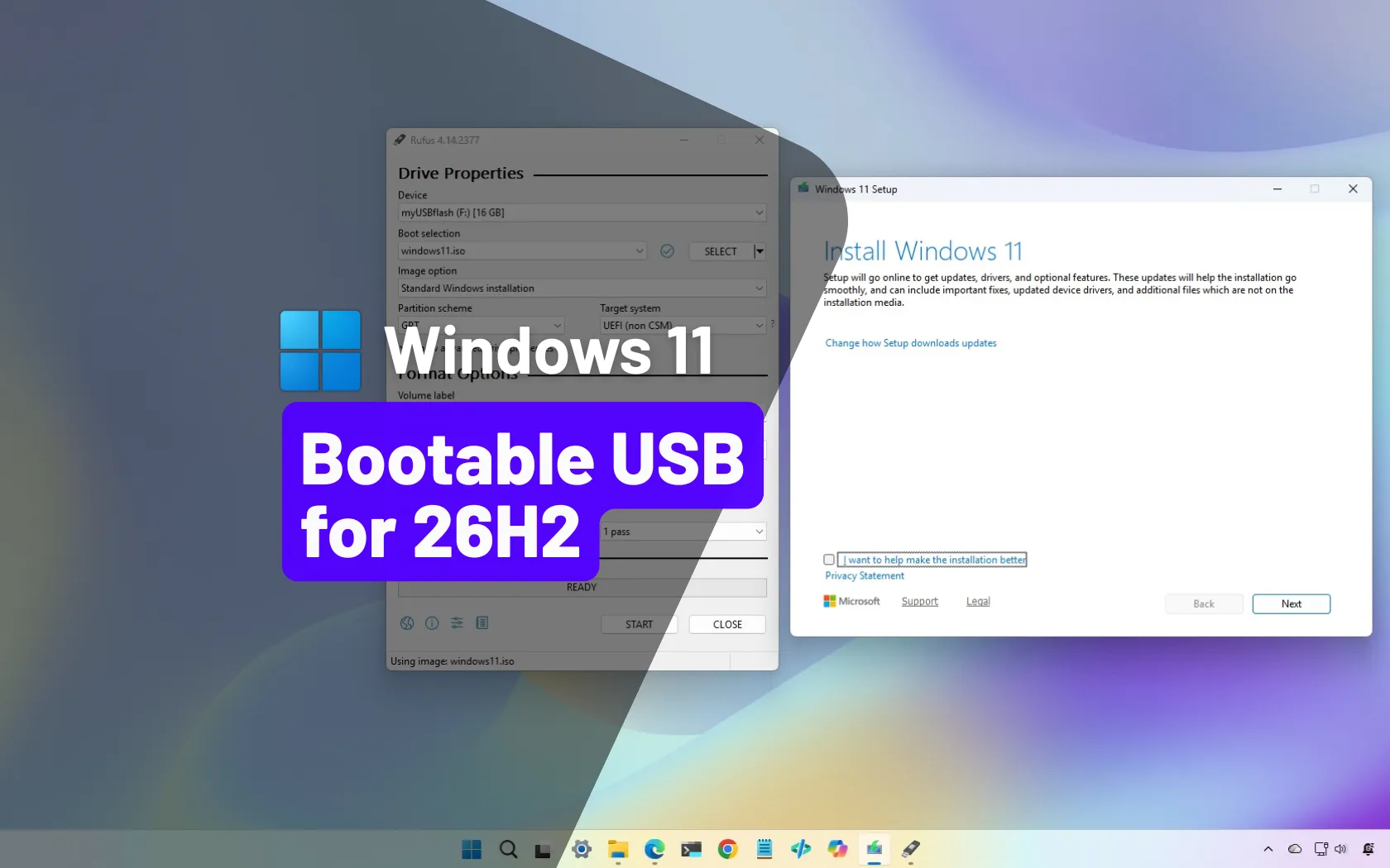 その他 Windows11  USB How to create bootable Windows 11 26H2 USB install media