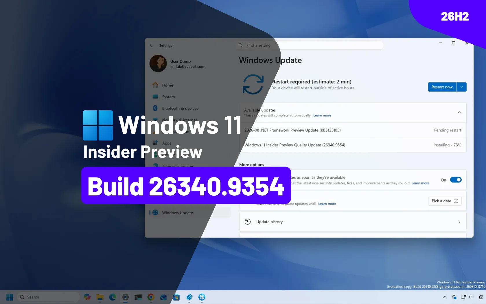 Windows.オーダーページ Build 26340.9354 for Windows 11 26H2 adds new Assisted Setup