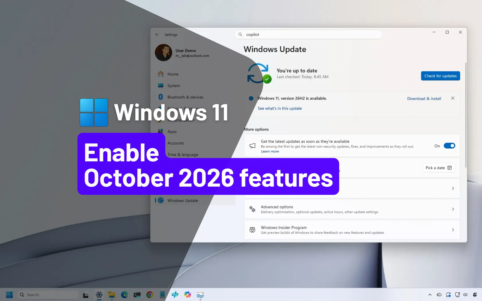 How to enable new features for Windows 11 October 2026 Update ...